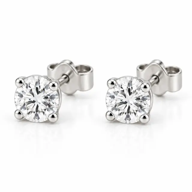 0.51ct TDW Lab Grown Diamond Studs with 4 Claw Setting in 9ct White Gold - CYE9959W