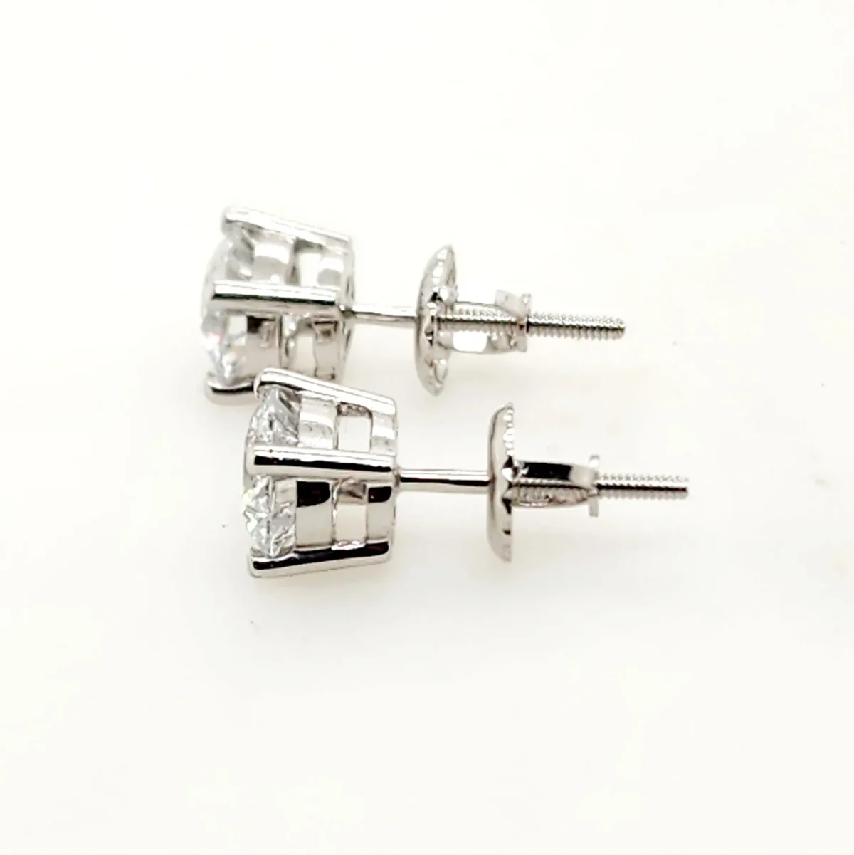 1.50ct TDW Lab Grown Diamond Studs with 4 Claw Setting in 14ct White Gold