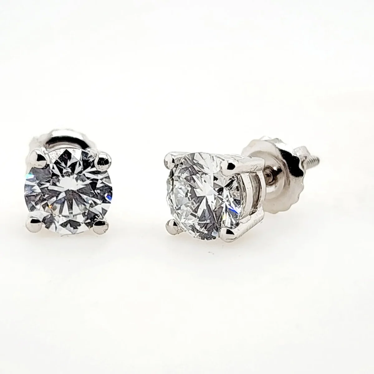 1.50ct TDW Lab Grown Diamond Studs with 4 Claw Setting in 14ct White Gold