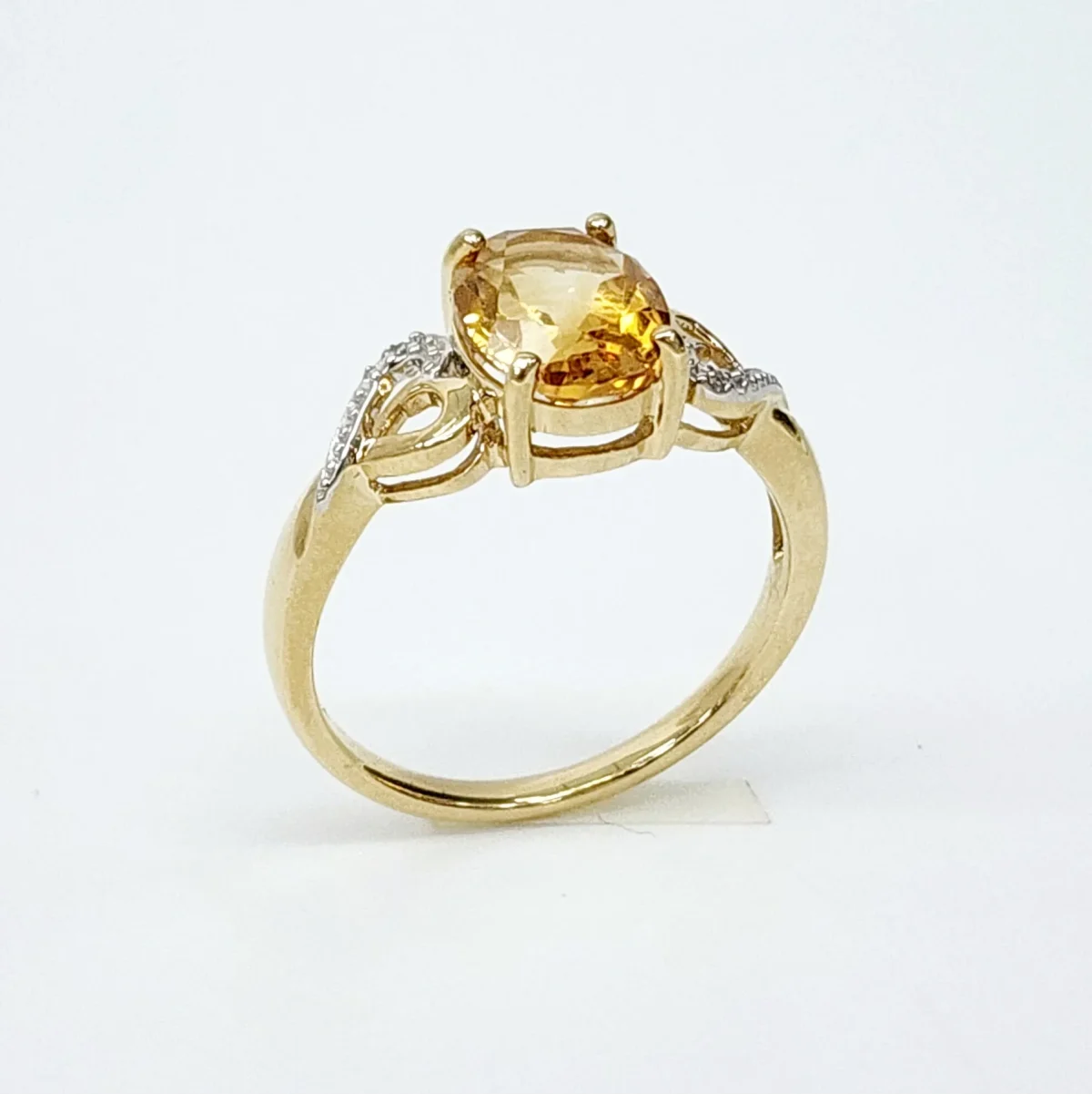 10ct Yellow Gold 0.01ct Diamond with 2.50ct Oval Citrine Ring - SKR43073CT