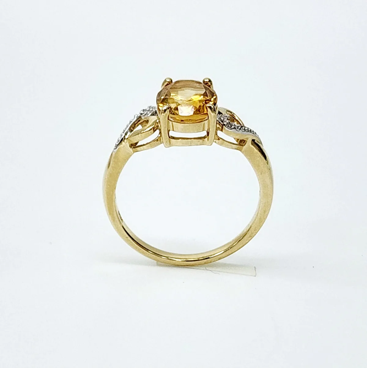 10ct Yellow Gold 0.01ct Diamond with 2.50ct Oval Citrine Ring - SKR43073CT