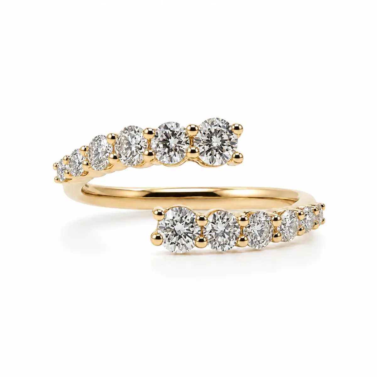 10ct Yellow Gold 1.00ct TDW Diamond Open Wrap Ring - AUCRG4613
