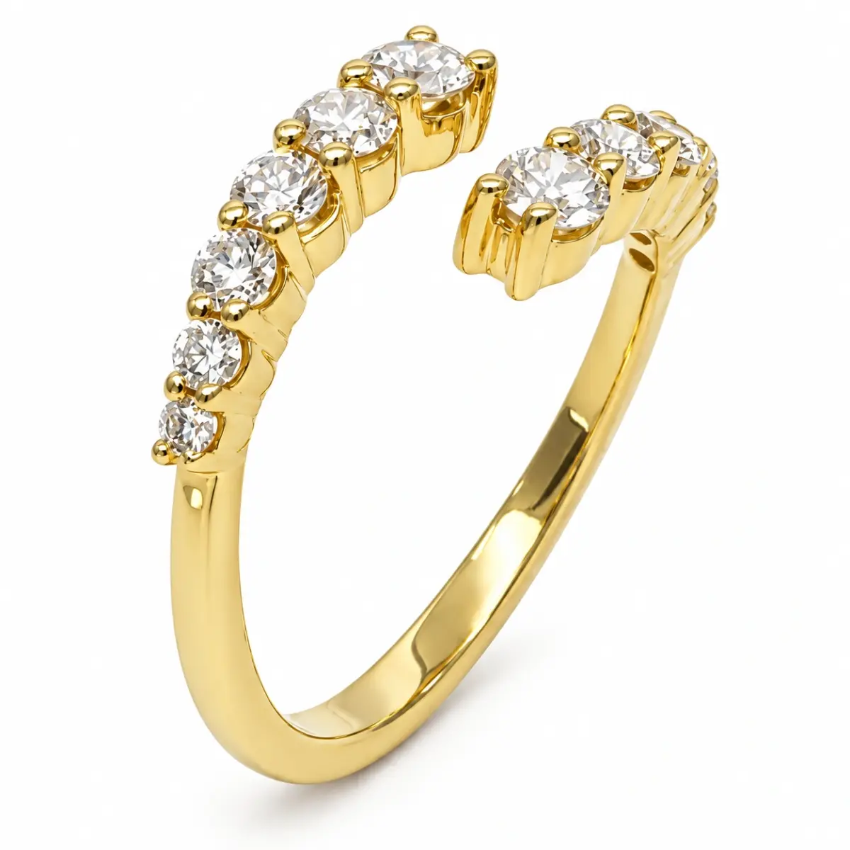 10ct Yellow Gold 1.00ct TDW Diamond Open Wrap Ring - AUCRG4613