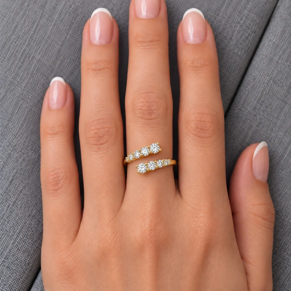 10ct Yellow Gold 1.00ct TDW Diamond Open Wrap Ring - AUCRG4613
