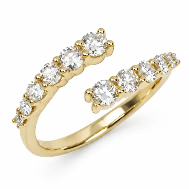 10ct Yellow Gold 1.00ct TDW Diamond Open Wrap Ring - AUCRG4613