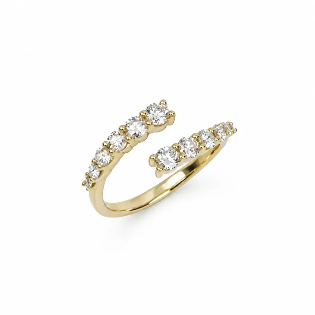 10ct Yellow Gold 1.00ct TDW Diamond Open Wrap Ring - AUCRG4613