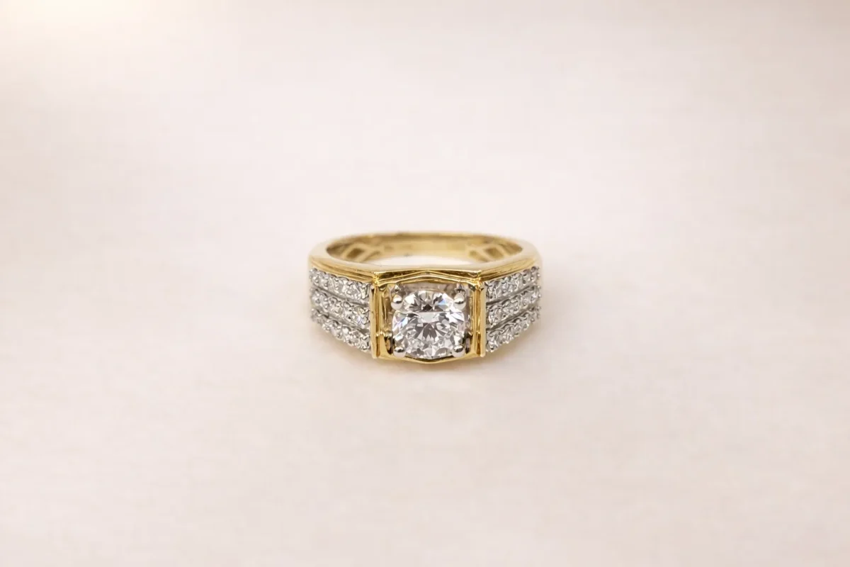 10ct Yellow Gold 1.50CT Lab Grown Diamond Gents Ring – 1.00CT Centre, EF VS - LGR44396
