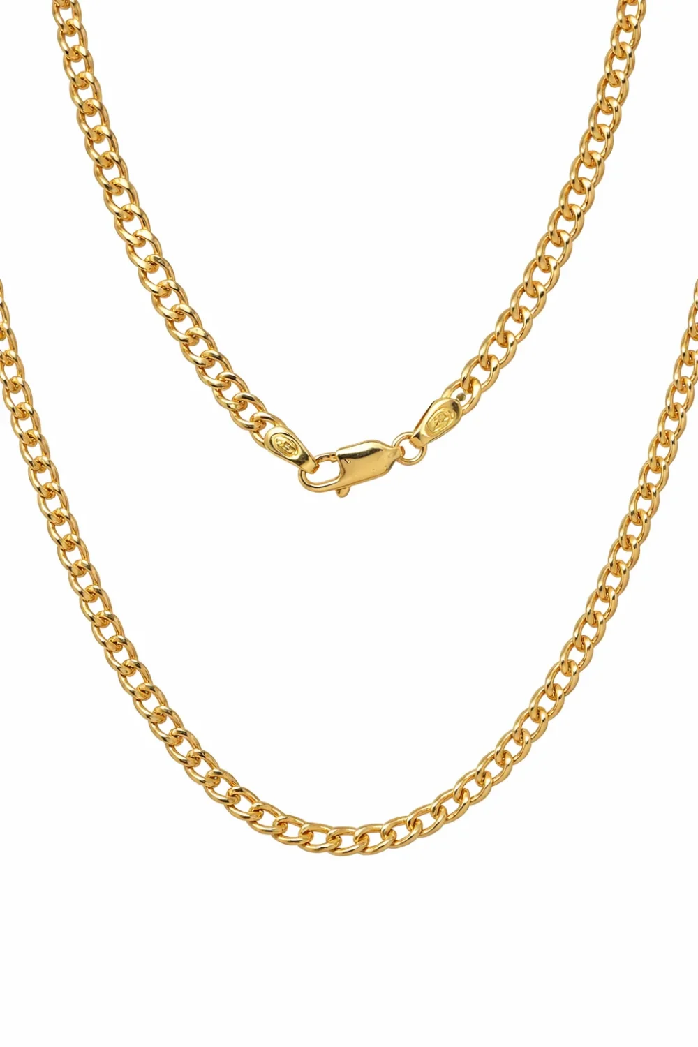 10ct Yellow Gold Diamond Cut Hollow Curb Link Chain – 3.60mm | 100 Gauge | Parrot Clasp - 100HVI334