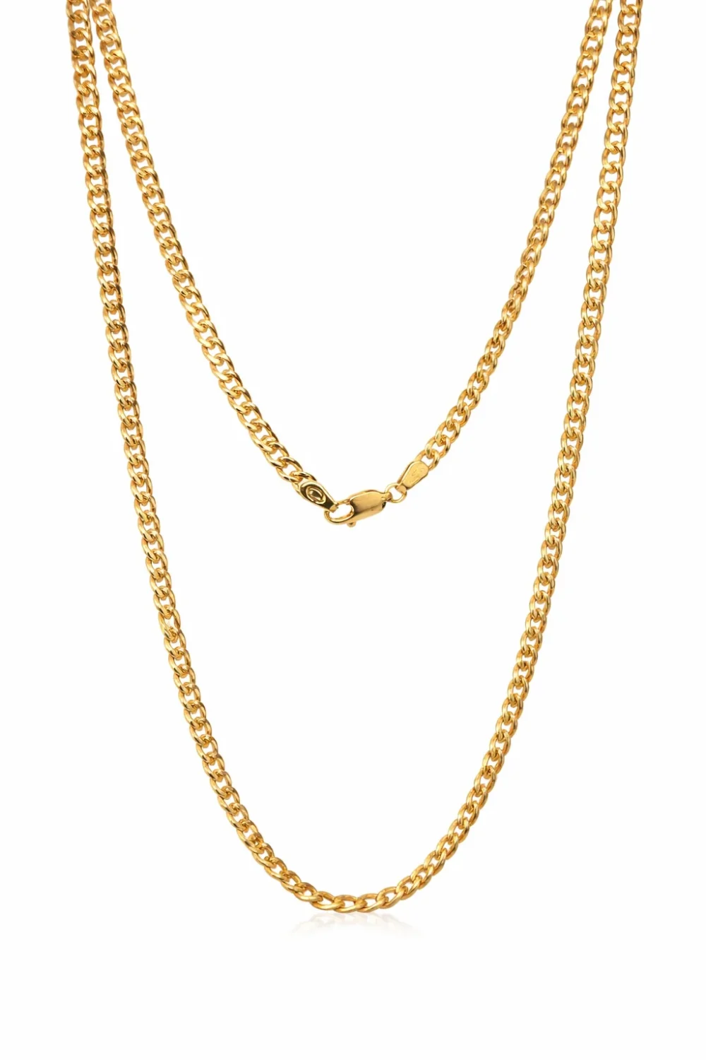 10ct Yellow Gold Diamond Cut Hollow Curb Link Chain – 3.60mm | 100 Gauge | Parrot Clasp - 100HVI334