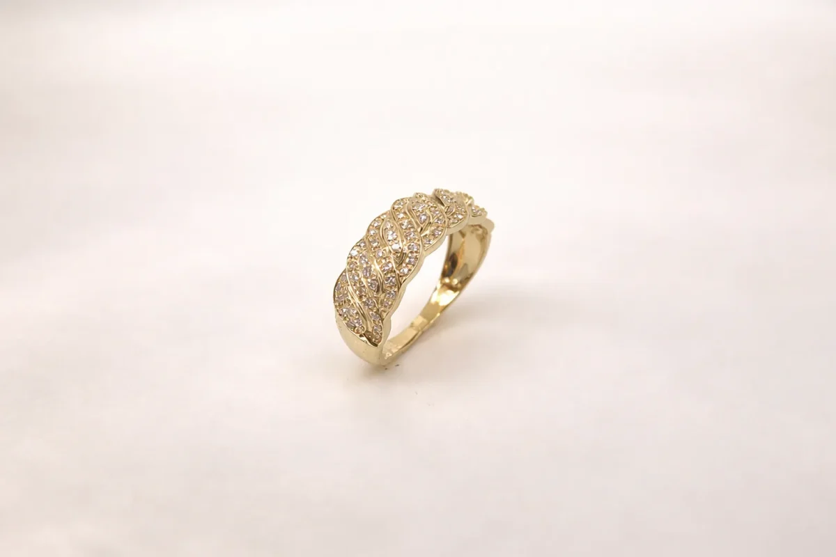 10ct Yellow Gold Diamond Twist Band Ring – 0.25ct Lab Grown Diamonds (EF/VS) - LGR46230
