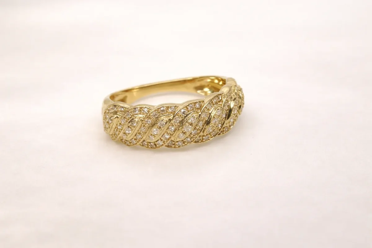 10ct Yellow Gold Diamond Twist Band Ring – 0.25ct Lab Grown Diamonds (EF/VS) - LGR46230