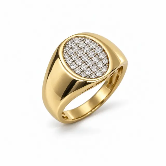 10ct Yellow Gold Gents Diamond Cluster Ring – 0.50CT Lab Grown Diamonds (EF/VS) - LGR47175