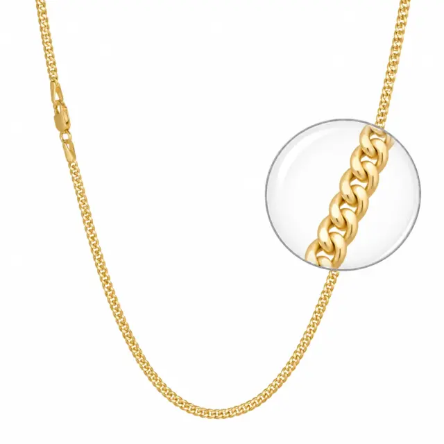 10ct Yellow Gold Tight Rounded Hollow Curb Chain 2mm – Italian Made, Parrot Clasp - 060VGB2OV