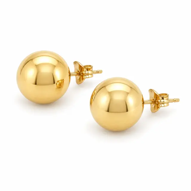 10mm Ball Stud Earrings in 9ct Yellow Gold