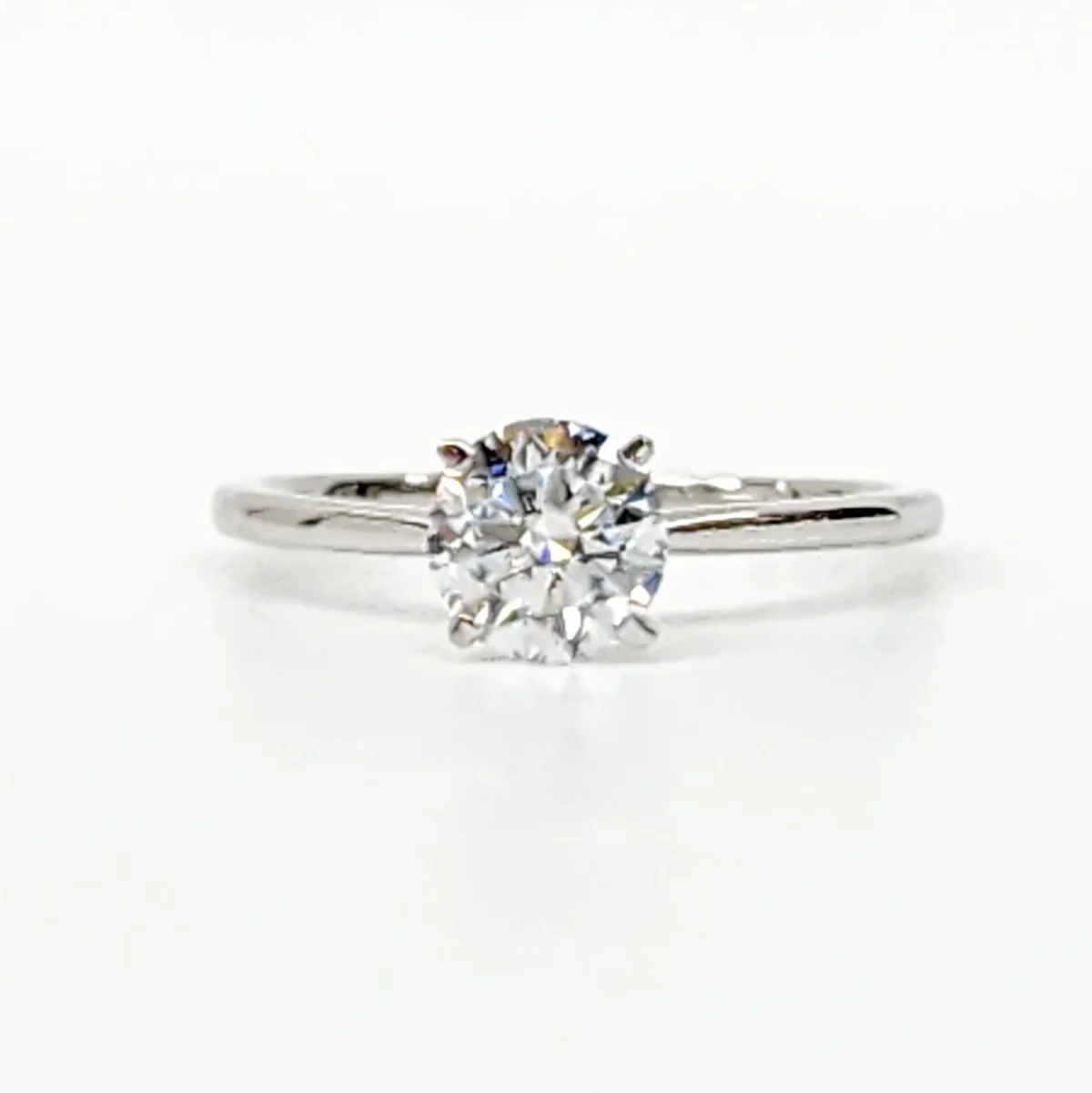 14ct White Gold Lab-Grown 1.04ct Round Brilliant Cut Diamond Solitaire Engagement Ring