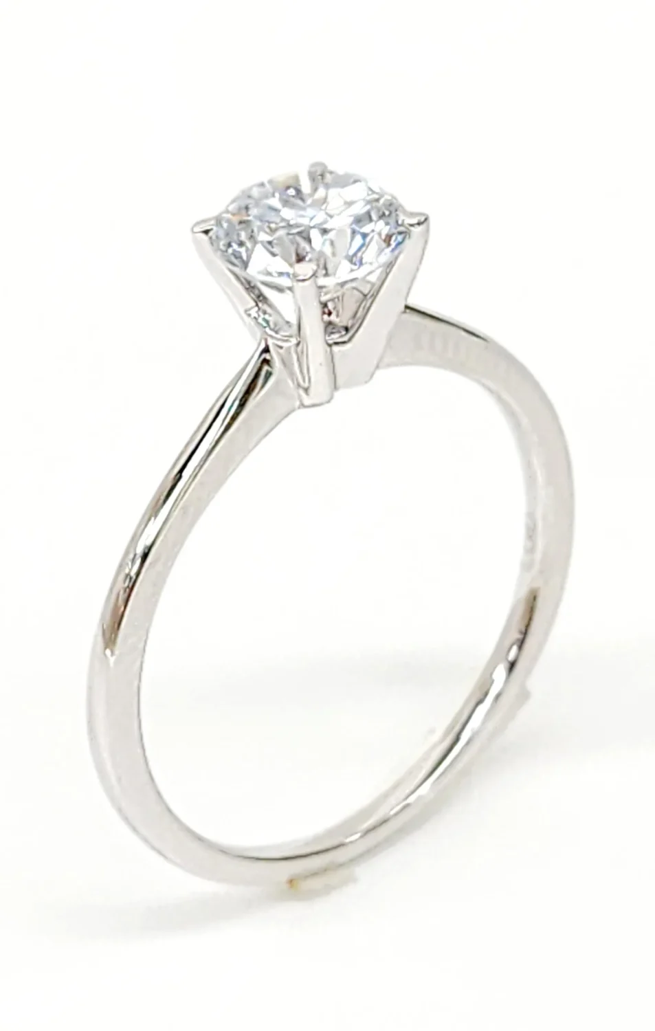 14ct White Gold Lab-Grown 1.04ct Round Brilliant Cut Diamond Solitaire Engagement Ring