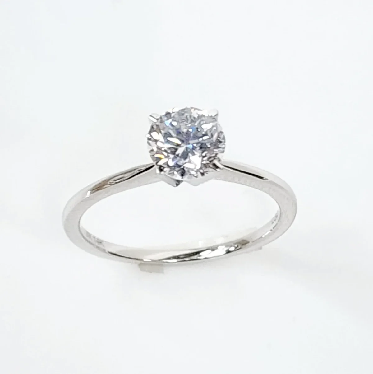 14ct White Gold Lab-Grown 1.04ct Round Brilliant Cut Diamond Solitaire Engagement Ring