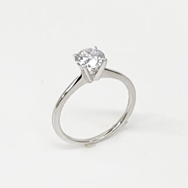 14ct White Gold Lab-Grown 1.04ct Round Brilliant Cut Diamond Solitaire Engagement Ring