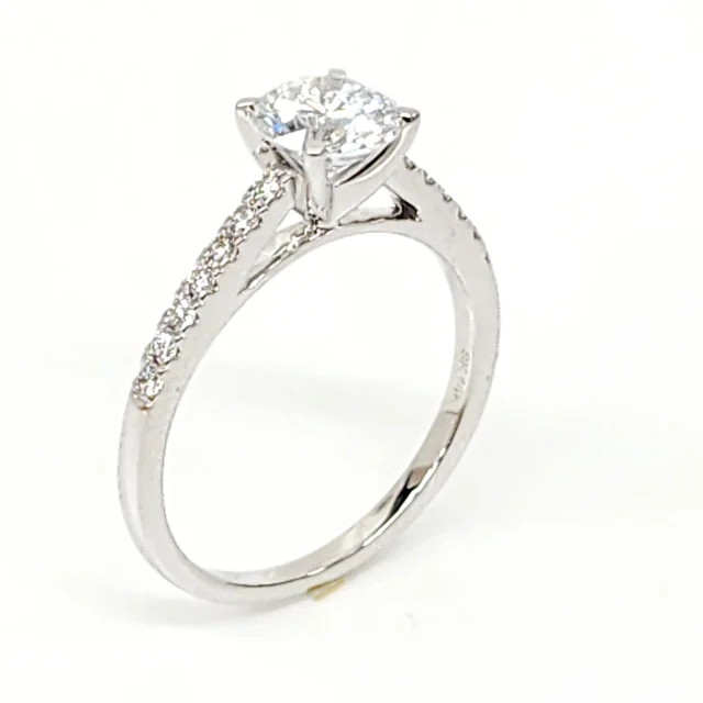 14ct White Gold Lab-Grown 1.20ct Round Cut Diamond Engagement Ring