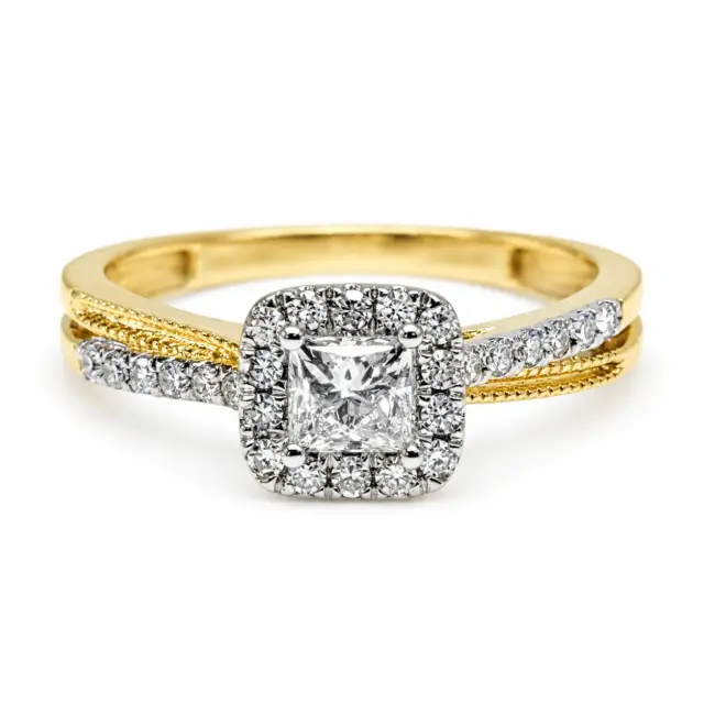 14ct Yellow Gold Lab Grown Diamond Engagement Ring 0.50ct TDW EF/VS - LGR44055