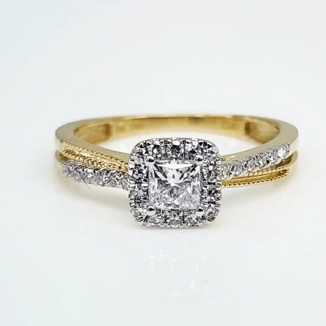14ct Yellow Gold Lab Grown Diamond Engagement Ring 0.50ct TDW EF/VS - LGR44055