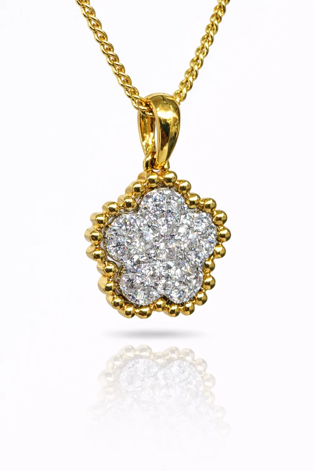18ct Yellow Gold Clover Cluster Diamond Pendant (0.28ct TDW) - 18KR45199PL