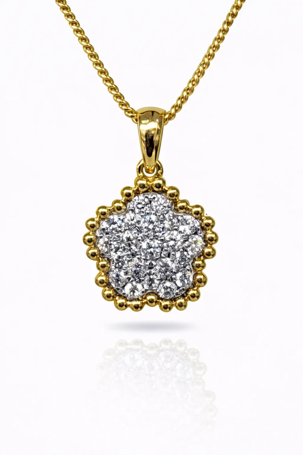 18ct Yellow Gold Clover Cluster Diamond Pendant (0.28ct TDW) - 18KR45199PL