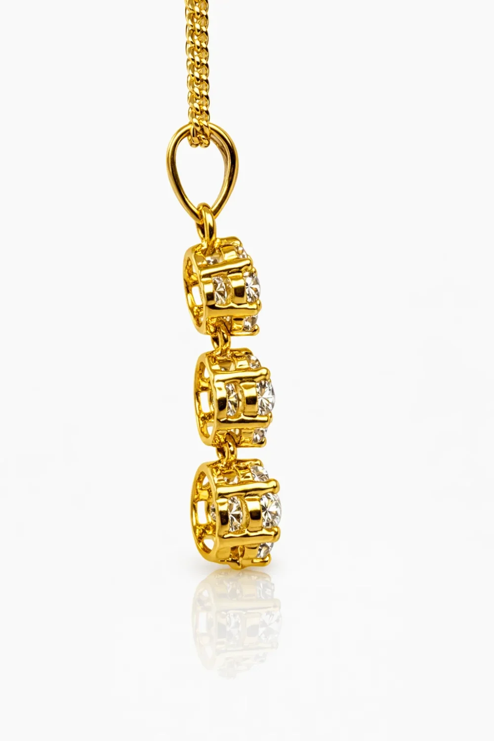 18ct Yellow Gold Diamond Triple Cluster Pendant 0.26ct TDW - 18KR20940PL