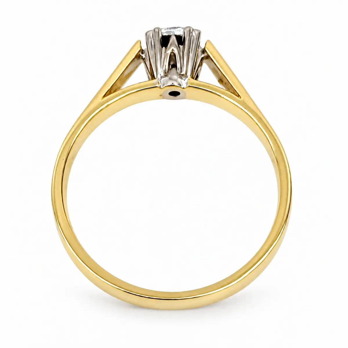 18ct Yellow Gold Engagement Ring with Brilliant Round 0.10ct Diamond Setting