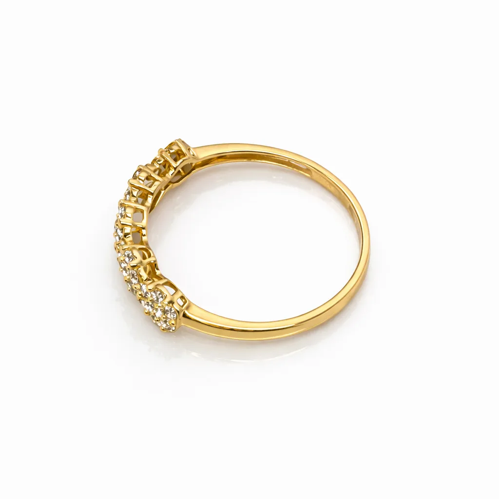 18ct Yellow Gold Natural Diamond Cluster Ring 0.38ct TDW Five-Cluster Design - 18KR20940PL