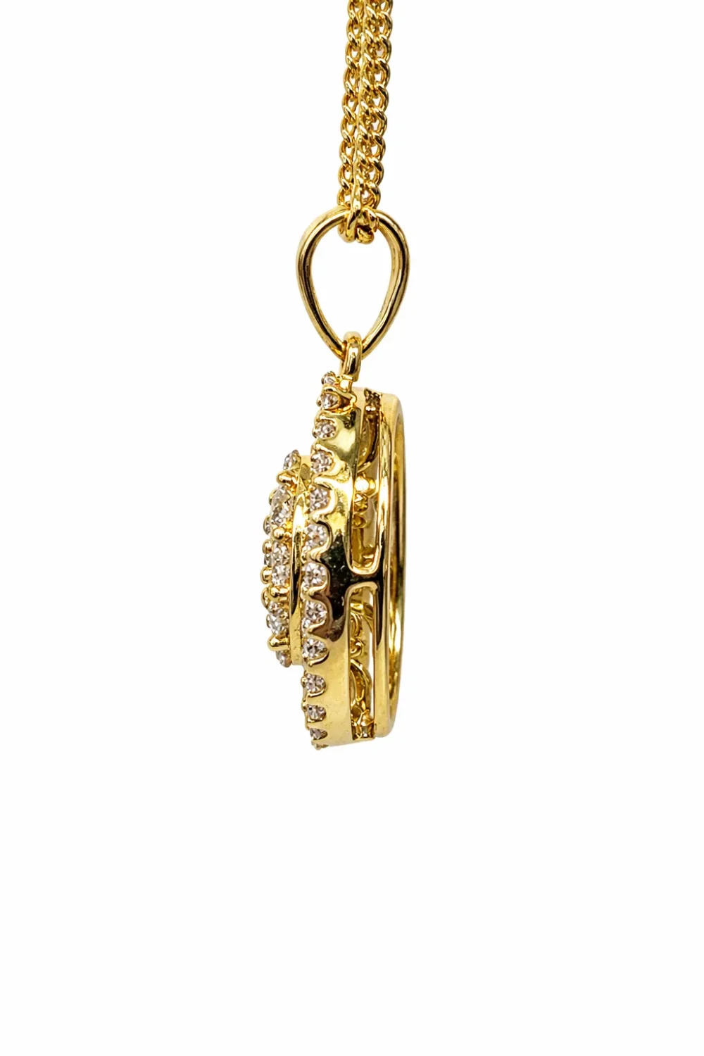 18ct Yellow Gold Natural Diamond Oval Pendant – 0.40ct Round & Baguette Diamonds - 18KR25747PAL