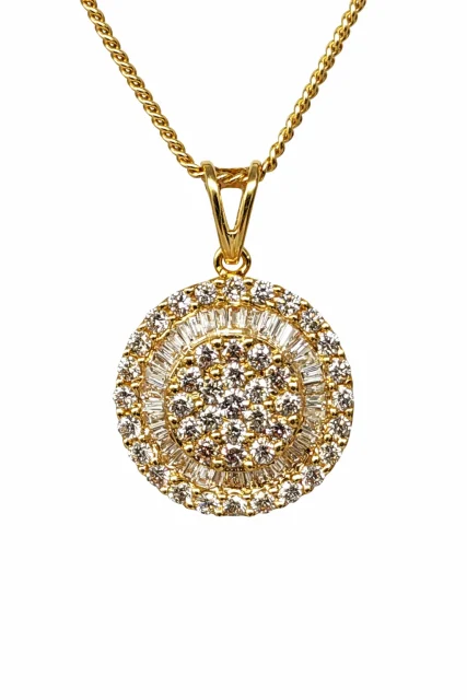 18ct Yellow Gold Natural Diamond Round Cluster Pendant – 0.76ct TDW - 18KR13537PBL