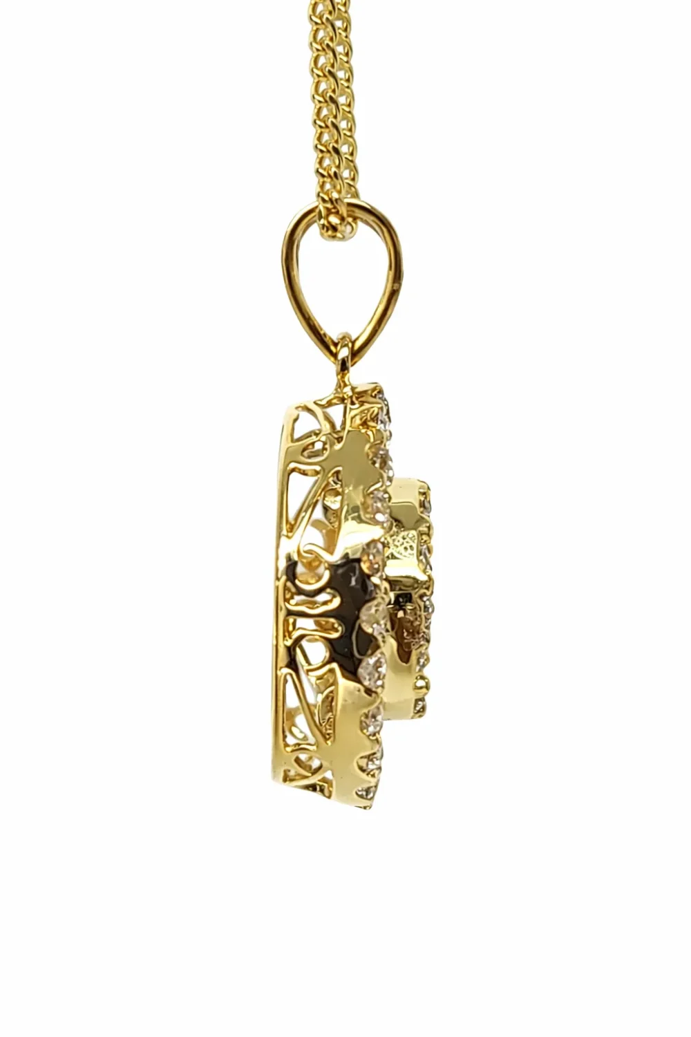 18ct Yellow Gold Natural Diamond Round Cluster Pendant – 0.76ct TDW - 18KR13537PBL