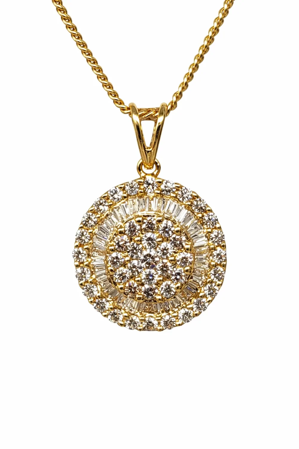 18ct Yellow Gold Natural Diamond Round Cluster Pendant – 0.76ct TDW - 18KR13537PBL
