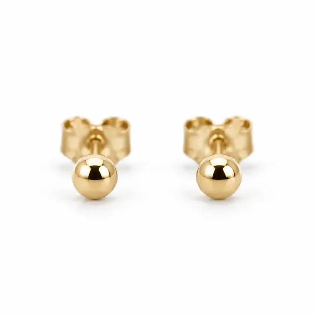 2.5mm Ball Stud Earrings in 9ct Yellow Gold