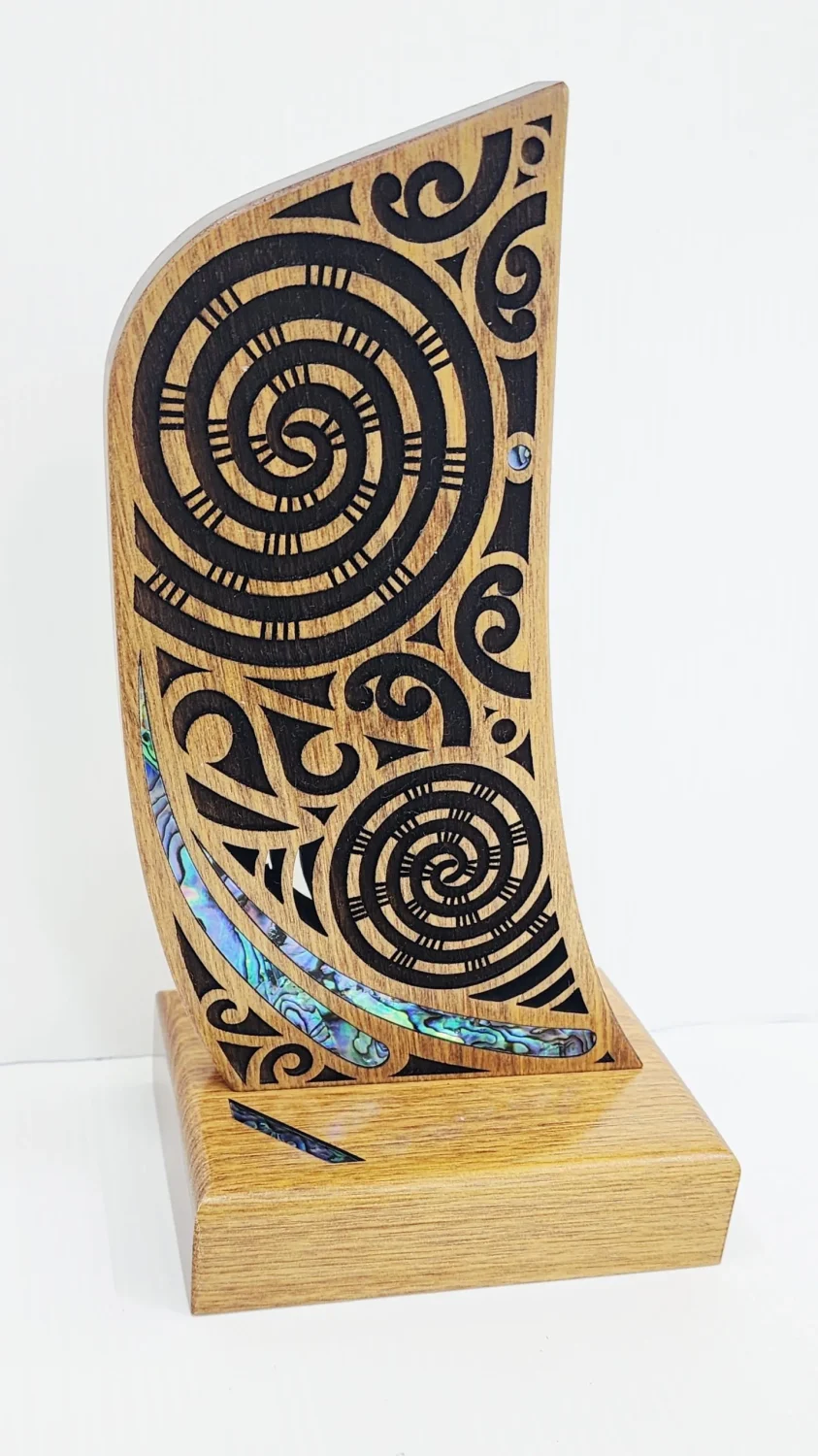 210mm High Waka Stern with Paua Shell Inlay