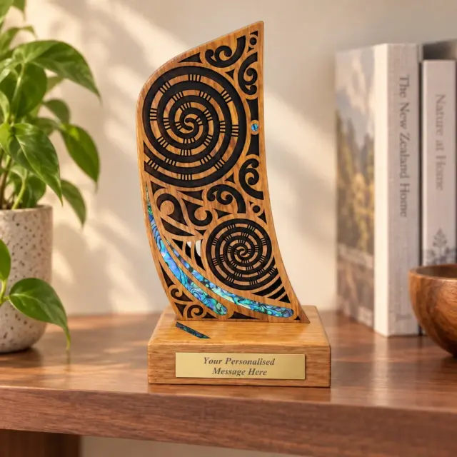 210mm High Waka Stern with Paua Shell Inlay