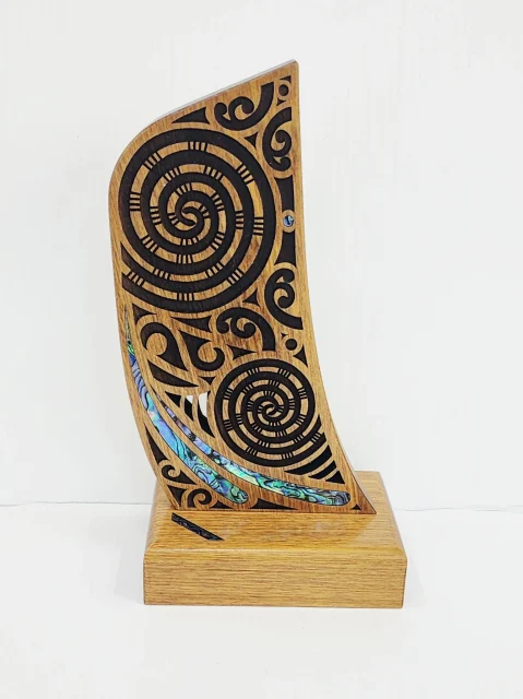 210mm High Waka Stern with Paua Shell Inlay