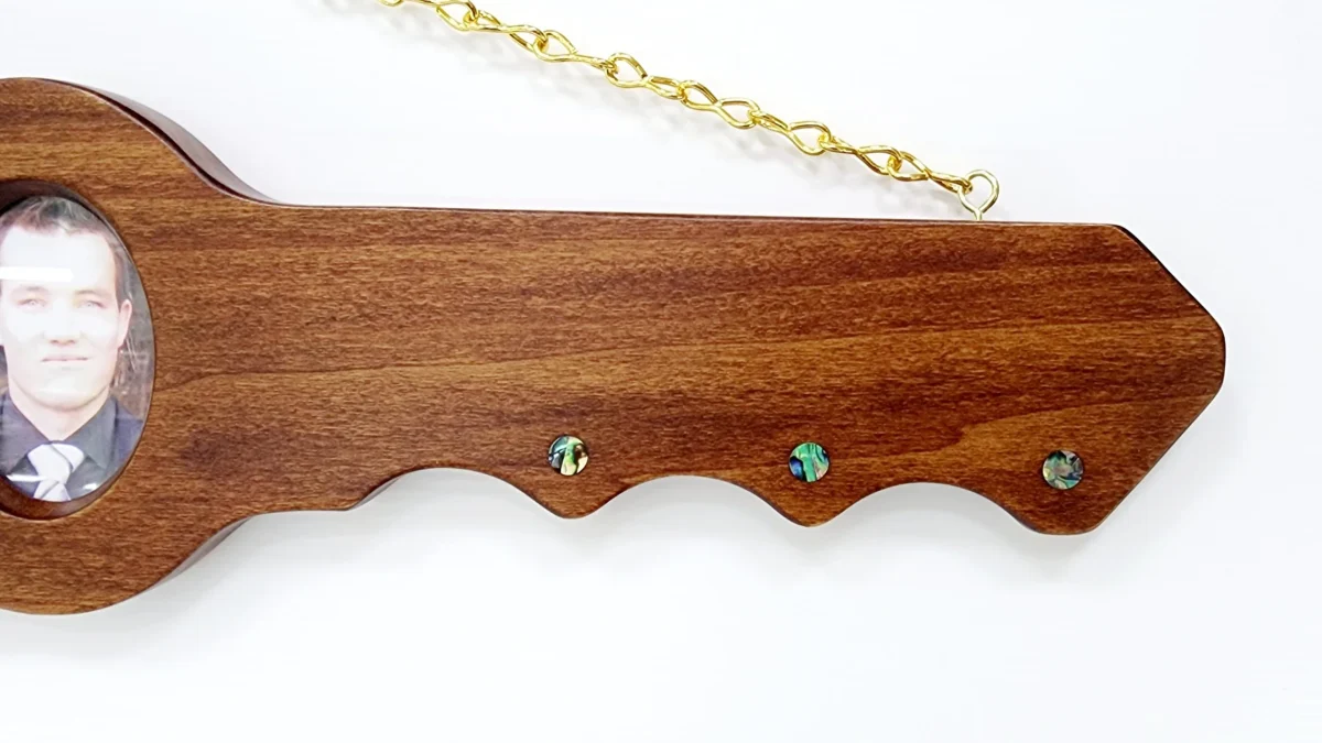 21st Hard Wood Key with 21 Paua Shell Disk Insert