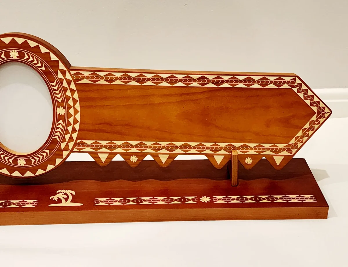21st Island Design Brown Colour Key with Laser Engraved Patterns & Samoan Sila - Design 2216DB