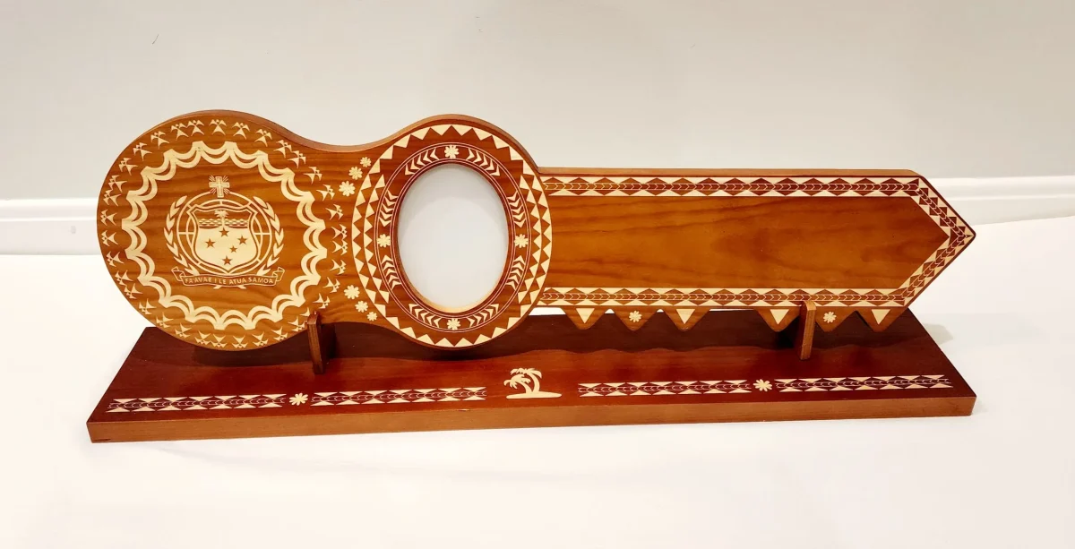 21st Island Design Brown Colour Key with Laser Engraved Patterns & Samoan Sila - Design 2216DB