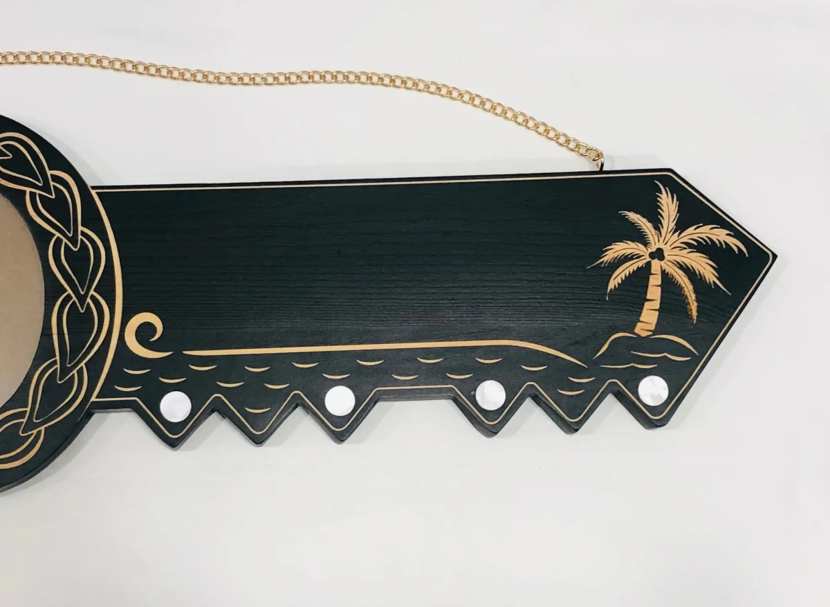 21st Island Design Key with Laser Engraved Patterns & Paua Shell 21 Inlay - Design 2117