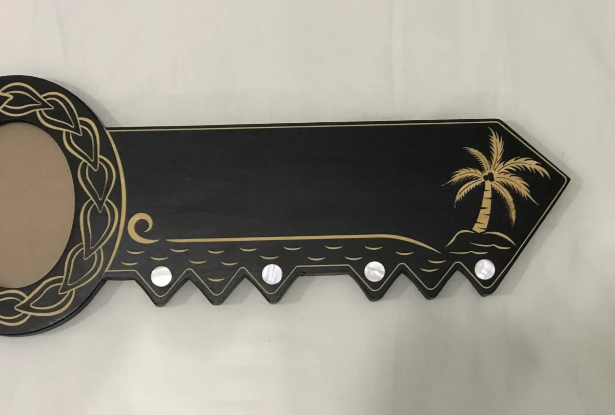 21st Island Design Key with Laser Engraved Patterns & Paua Shell 21 Inlay and White Mother Of Pearl Shell Inlays - Design 2131