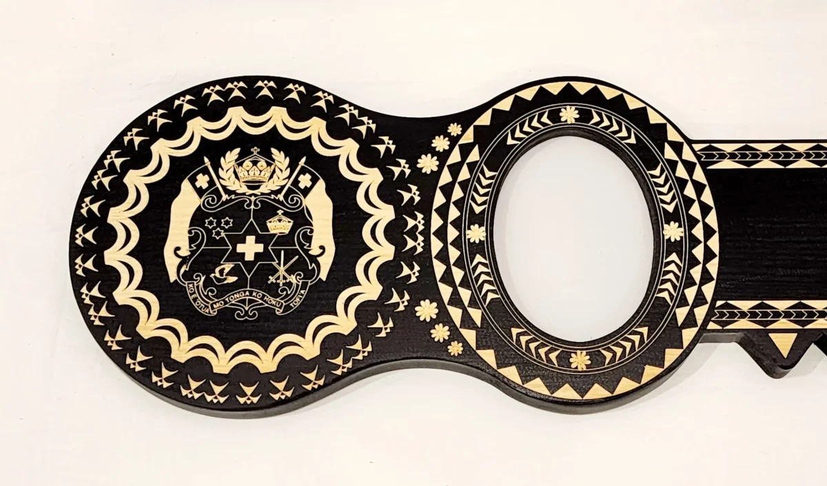 21st Island Design Key with Laser Engraved Patterns & Tongan Sila - Design 2217BLK