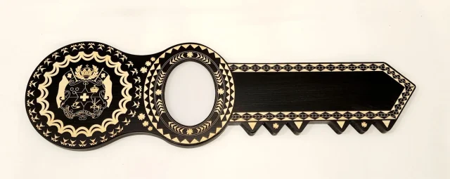 21st Island Design Key with Laser Engraved Patterns & Tongan Sila - Design 2217BLK