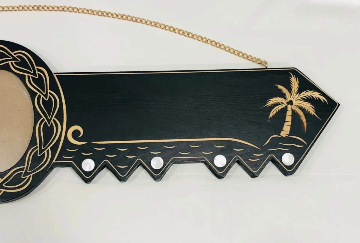 21st Island Design Key with Samoan Sila Laser Engraved & White Mother Of Pearl Shell Inlays - Design 2134