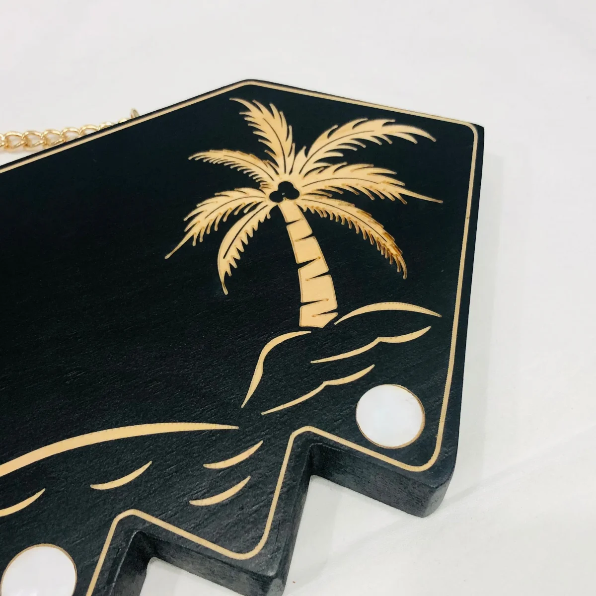 21st Island Design Key with Samoan Sila Laser Engraved & White Mother Of Pearl Shell Inlays - Design 2134