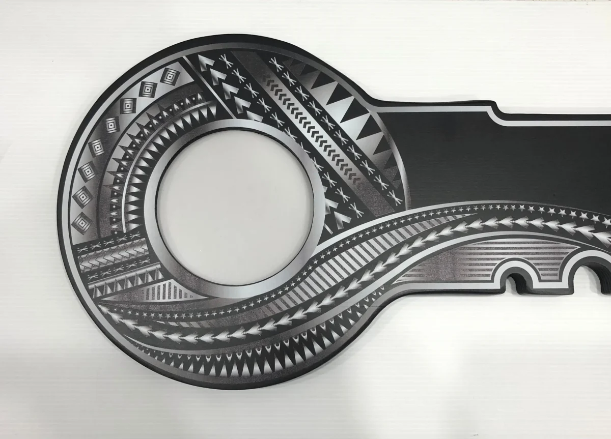 21st Island Design White/Grey Colour UV Printed Key with Coloured Tonga Sila - Design 2260