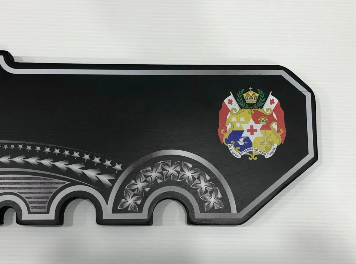 21st Island Design White/Grey Colour UV Printed Key with Coloured Tonga Sila - Design 2260