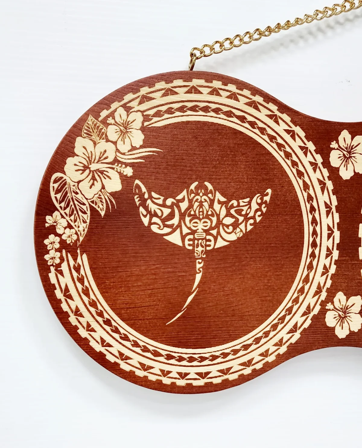 21st Island Design Wooden Key with Laser Engraved Patterns, Stingray with 21 – Design SJ2455